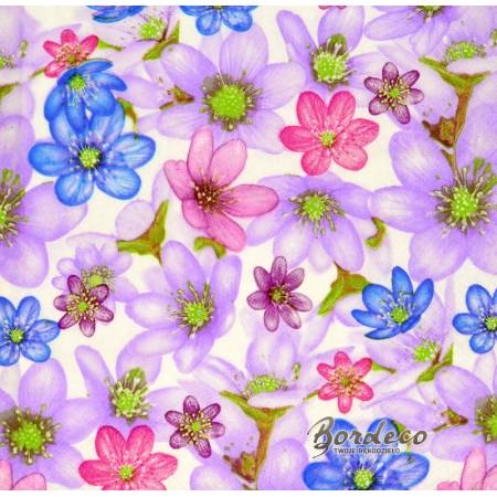 Serwetka decoupage seria DAISY fioletowe kwiaty 33x33cm